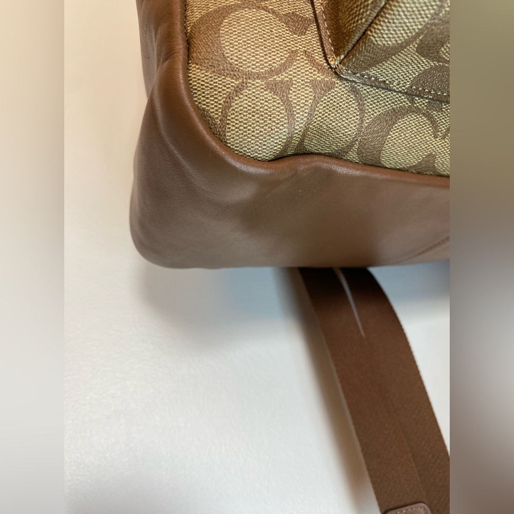Coach Charlie Signature Brown/Tan Backpack Coated Canvas, Leather & Nylon Unisex - Picture 5 of 12